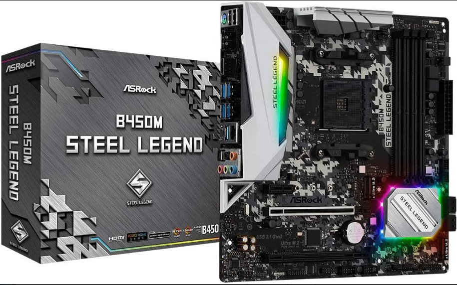 ITW  ASRock B450M Steel Legend Micro-ATX AM4 DDR4 Motherboard