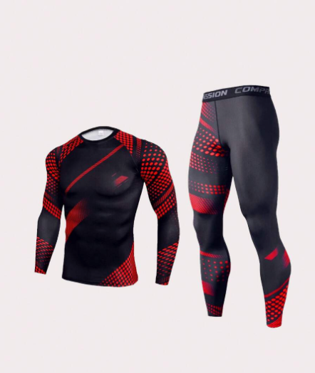 2pcs/Set Men's Outdoor Sports Compression Suits For Cycling, Exercise, Running And Basketball. The Suits Are Quick-Drying, Moisture-Absorbing, Breathable, Comfortable And Skin-Friendly. They Are Made 