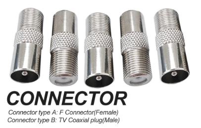 【2pcs】F Female To RF Male Connector TV Antenna Coaxial Connector F Connectorcocket