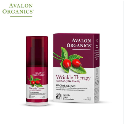 Avalon Organics Wrinkle Therapy With Coq10 & Roseship Facial Serum 0.55Oz
