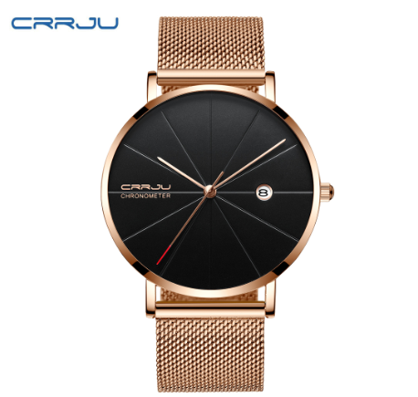CRRJU Original Brand Men's Watch Ultra-thin Simple Casual Quartz Stainless Steel Waterproof 2216X M9