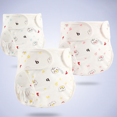 Litter Bear Cotton Printed Adjustable Baby Diaper Pants Washable Reusable