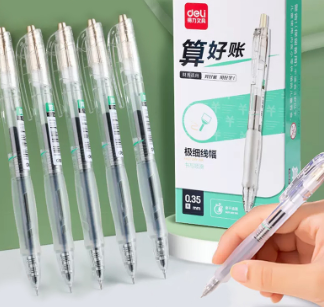 Deli Press Gel Pen 0.35mm Black Quick-Drying Ballpen Writing Pen For Text School Supplies 1pc SA130