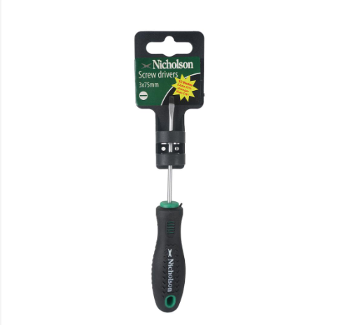 Nicholson S3075 Slotted S/Driver 3X75MM 1/8X3"