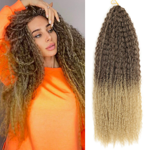 18 Inch Afro Synthetic Yaki Kinky Curly Hair Soft Ombre Crochet Braiding Hair Extensions Marly Hair for Women