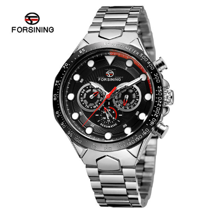 Forsining Automatic Watch for Men Mechanical Watches Luxury Stainless Steel Calendar men watch Waterproof 4