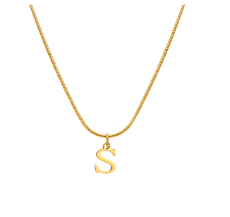 Vnox Gold 26 Capital Letter Necklace for Women,Stainless Steel Initial Pendant Necklaces S