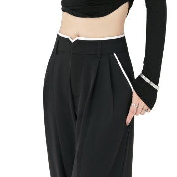 Lovito Women Casual Plain Pocket Pants LNE29116 (Black)