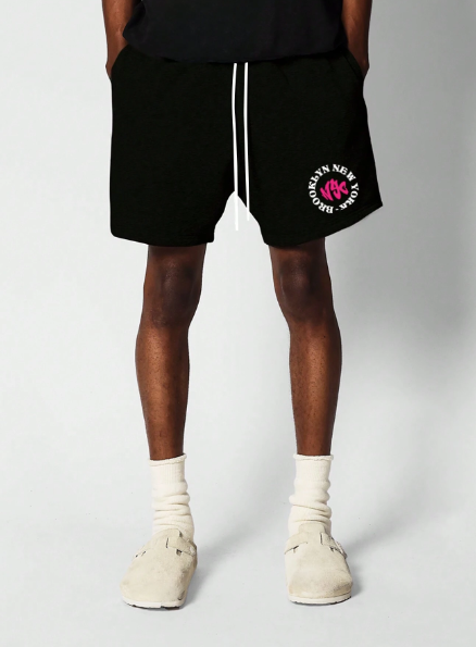 SUMWON Drop Crotch Short With Brooklyn New York Graphic Print