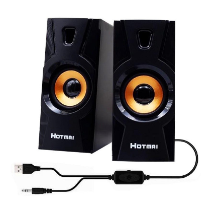 HOTMAI HT-09 HOTMAI Portable Speaker Wired USB 2.0 Powered W/3.5MM AUX IN For PC CP Extra BASS