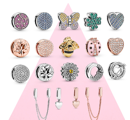 925 Sterling Silver Bee Safety Chain Pandora Clip Charm Beads