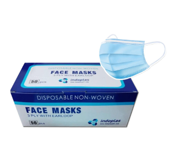 Indoplas Disposable Face Mask 3-Ply with Earloop 1 Box 50's