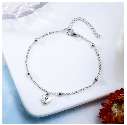 Fashion Silver Plated 26 Letters Initials Alphabet Bracelet Adjustable Bangle Women Jewelry Mother's Day Gift V