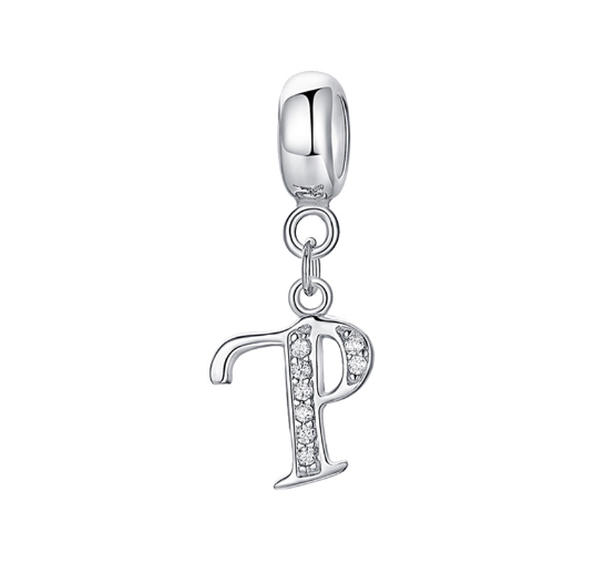 26 English Letter Pendants Suitable For Pandora Bracelet DIY Necklace 925 Silver-Plated Charm Simple Fashion Jewelry Pendant P
