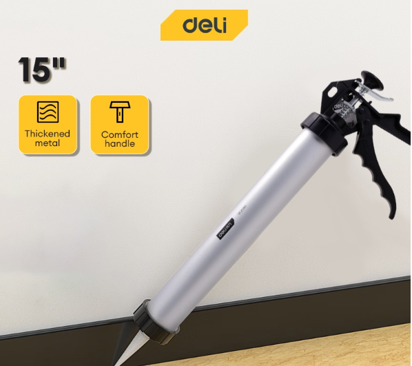 Deli 15“ Professional Aluminum Caulking Gun Heavy Duty For Silicone Sealant EDL2380