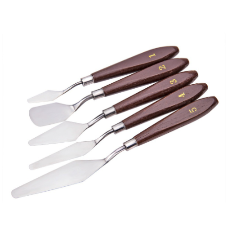 SeamiArt 5 Pcs. Stainless Steel Oil Painting Scraper Oil Painting Knife Picking Knife