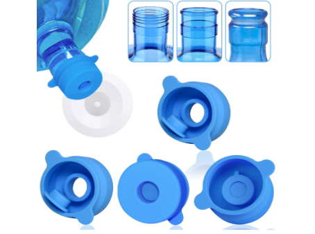 Reusable 2 & 5 Gallon Water Jug Cap, No Leaking & Popping Open, Food Grade Silicone Replacement Cap for 55mm Standard/Screw/Crown Top