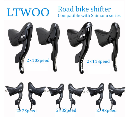 LTWOO Road Bike Shifters 2×7/2×8/2×9/2×10/2×11Speed Lever Brake Bicycle Derailleur Compatible for Shimano