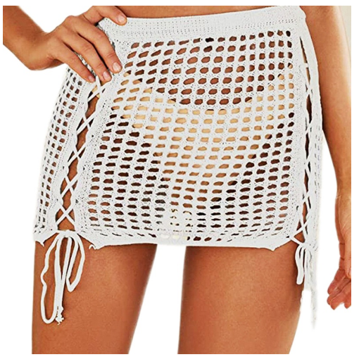 Shawnee Women Swimsuit Cover Ups Beach Cover Up Semi-Sheer Knitted Bathing Suit Cover Up Short Bikini Wrap Skirt for Swim