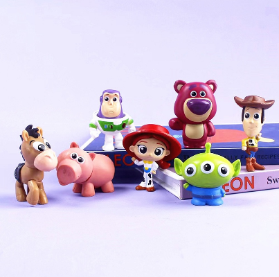 8pcs/set Anime Toy Story Little Baswoody Lotso Model Action Figure Small Statue Children's Toy