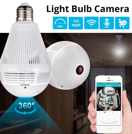 Panoramic Camera 360 Degree LED Light Bulb Wifi CCTV IP monitor light bulbs