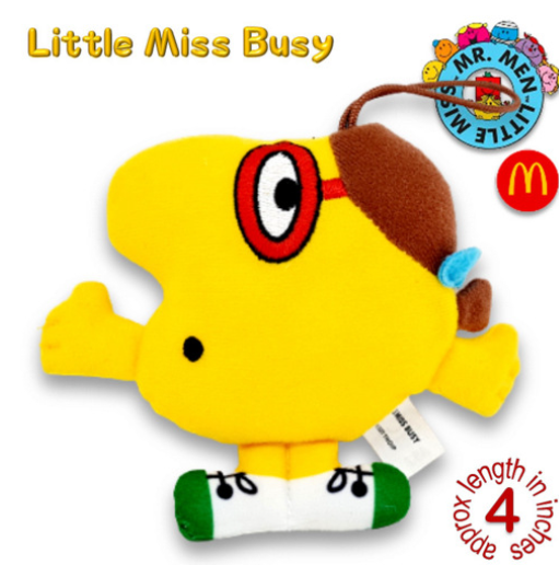Mr Men Little Miss 2001 McDo Hanging Plushies Bag Charm Stuffed Toys M9