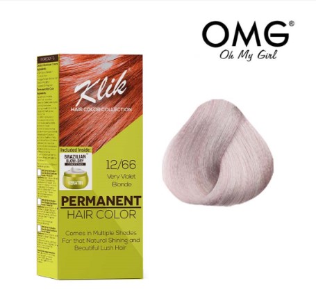 KLIK Permanent Hair Color Cream 60ML - 12.66 Very Violet Blonde