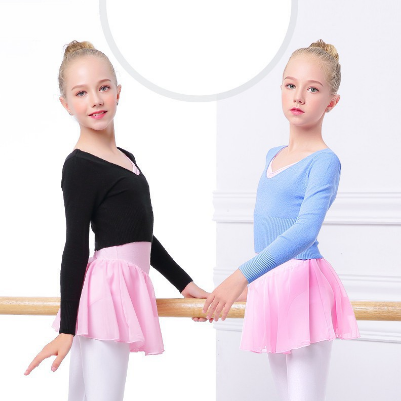 Girls High Waist Gymnastics Coat Kids Ballet Dance Sweater