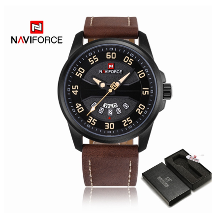 NAVIFORCE Fashion Brand Men's Watches Business Quartz Casual Sport Men Watch Waterproof Calendar 9124 005