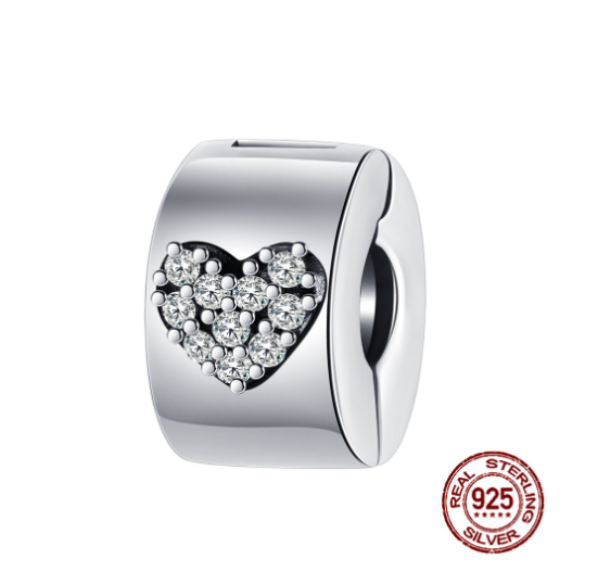 Fit Original Pandora Bracelet Beads Pendant 925 Sterling Silver Love Positioning Buckle Series Colorful Women Jewelry DIY Gift S013