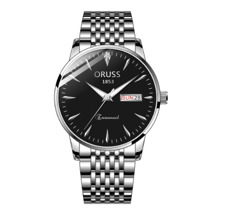 Original Luxury Stainless Steel Fashion Men's Waterproof Luminous Calendar Swiss analog quartz Automatic  Watch M12