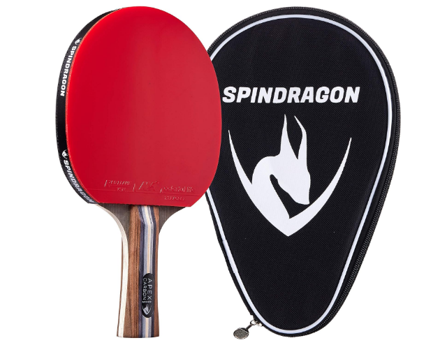 Apex Carbon Professional Ping Pong Paddle - Performance Table Tennis Racket with Dual Offensive Rubber & Durable Carry Case - Enhance Your Game & Win More Matches