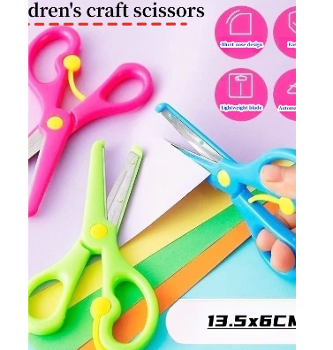 Kid DIY Paper-Cut Safety Scissor Handmade Round Head Scissors Stationery School Supplies Art Tool