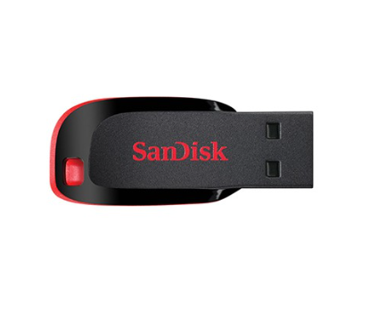 SanDisk 16GB Cruzer Blade USB Flash Drive CZ50 USB2.0 Black Red Accent Compact Design Storage Device