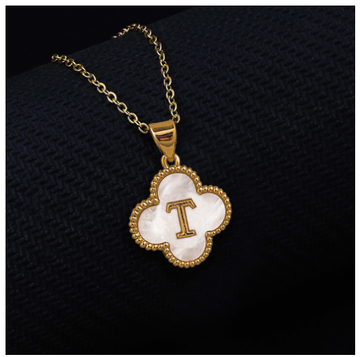 Laj  18k Gold Stainless Steel Initial Necklace SLP LETTER09 with LX885D T