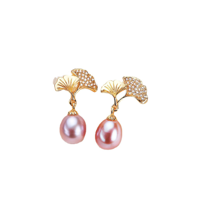 Rice shape freshwater  S925 Fashion pearl earring