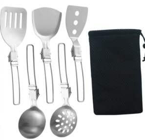 6 Pieces Camp Cooking Utensil Set Cookware for Camp Grilling Picnic