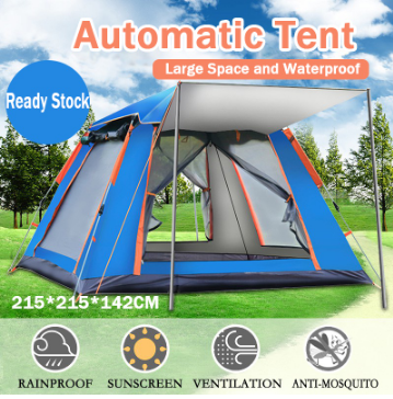 Automatic Tent 4-5 person Waterproof Outdoor Camping Tent Four-Sided Door Window Tent