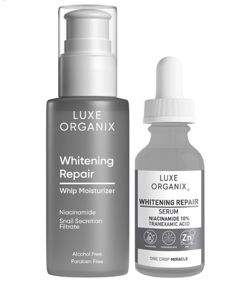 Luxe Organix Whitening Repair Whip Moisturizer 80ml & Serum Niacinamide 10 Percent 30ml Bundle