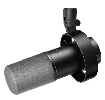 Fifine K688 USB Dynamic Cardioid Desktop XLR Microphone with Shock Mount, Volume Control