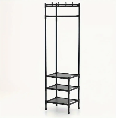 "Wood-Free" 1pc Upgraded Wall Corner Rack, 3-Tier Metal And Plastic Storage Shelf With Hooks For Home Organization
