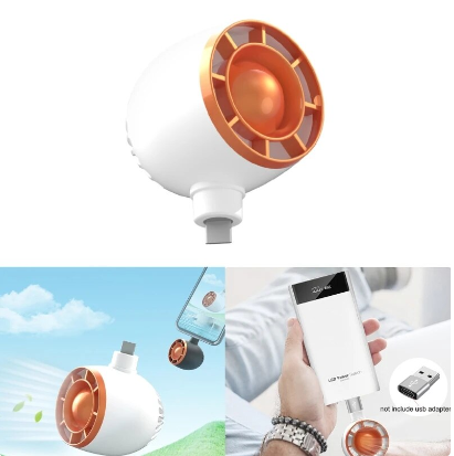Portable Mini Turbo-Fan Portable Type-C Fan Students Gadget Cooler for Type-C Port Mobile Phones Tablets Chargers