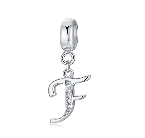 Pandora Letter Charm 925 Silver 26 Letters Diamond Charms Bracelet Pendant F