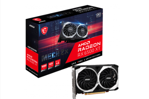 MSI Radeon RX 6500 XT MECH 2X 4GB GDDR6 OC Graphic Card (912-V508-005)
