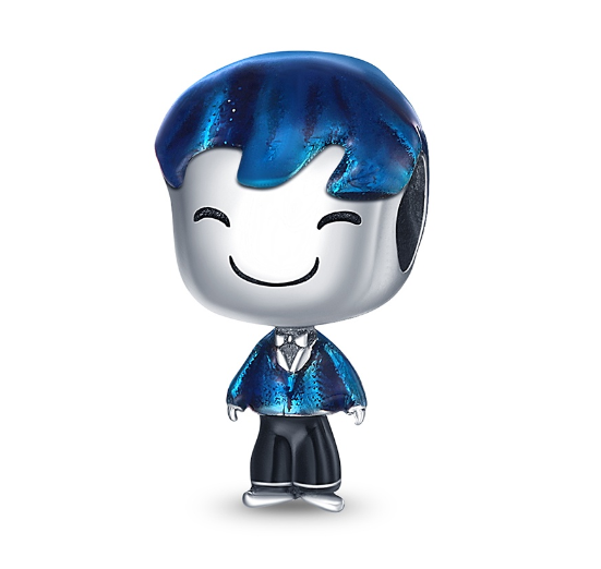 Genuine 925 Silver Little Boy Fox Rose Pyramid Mummy Charms Fit Original Charm Bracelets Diy Moon Cat Schnauzer Pendant For Jewelry S15