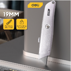 Deli 2pcs.  Industrial Retractable Utility Knife Cutter Wallpaper Knife Self-Lock Cutter Knife DL4260