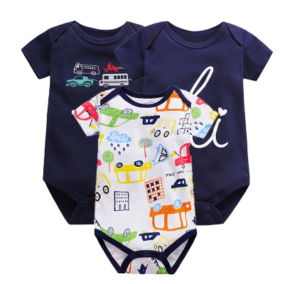 Baby Boys Romper Soft Newborn Baby Clothing Thin Short Sleeve Toddler Jumpsuit 0-24M