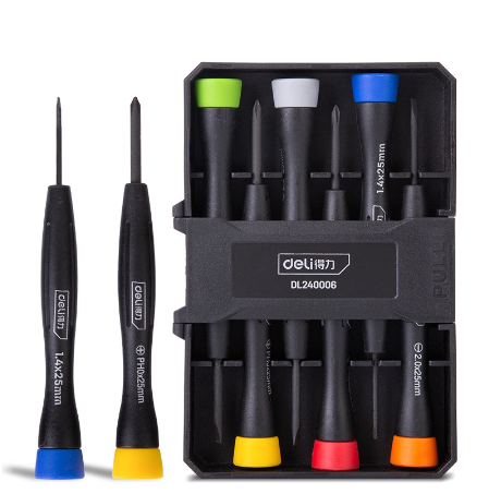 Deli 6Pcs Precision Screwdriver Set Slotted/Phillips Screwdriver For Clock And Watch DL240006