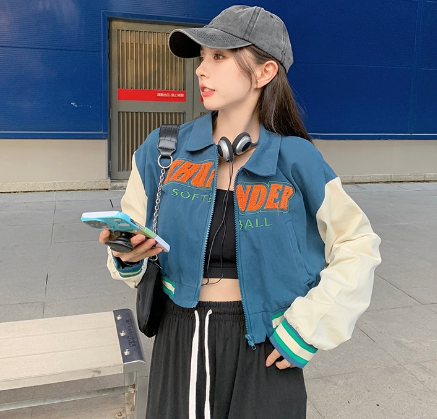 Casual Plain Baseball Collar Zip Up Jackets (White)