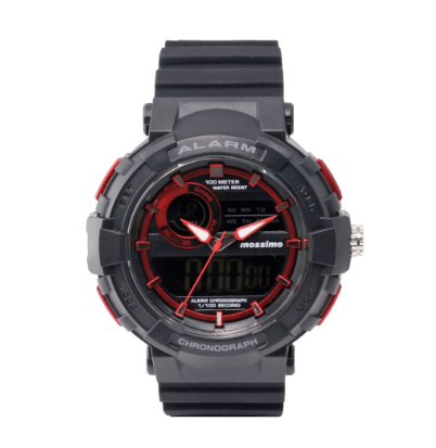 Mossimo Black Rubber Strap Analog-Digital Watch